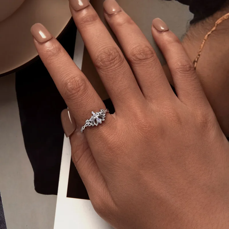 (immagine per) Anello stile Pandora con fiore di loto - BSR487 - Visualizza 5