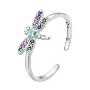 Anello stile Pandora con libellula - BSR384 (immagine per) Anello stile Pandora con libellula - BSR384