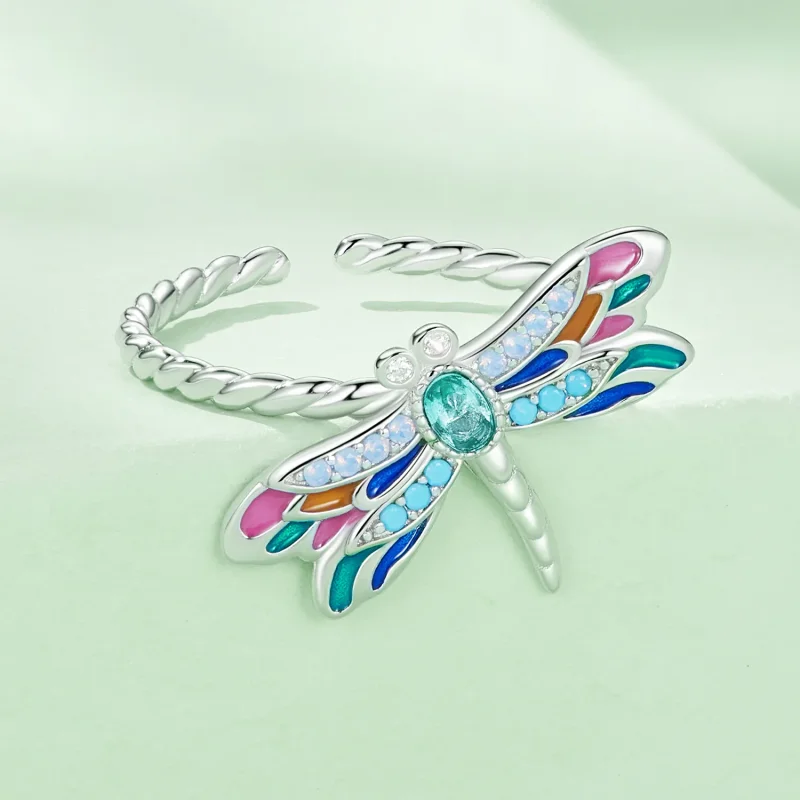 (immagine per) Anello stile Pandora con libellula - BSR385 - Visualizza 3