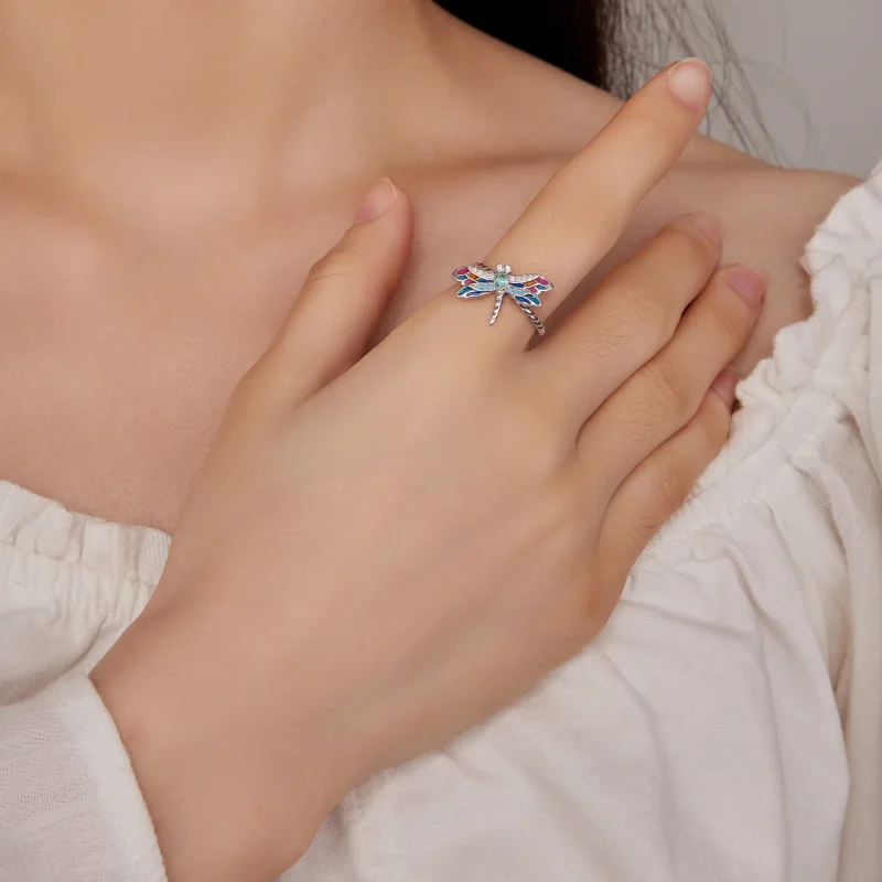 (immagine per) Anello stile Pandora con libellula - BSR385 - Visualizza 4
