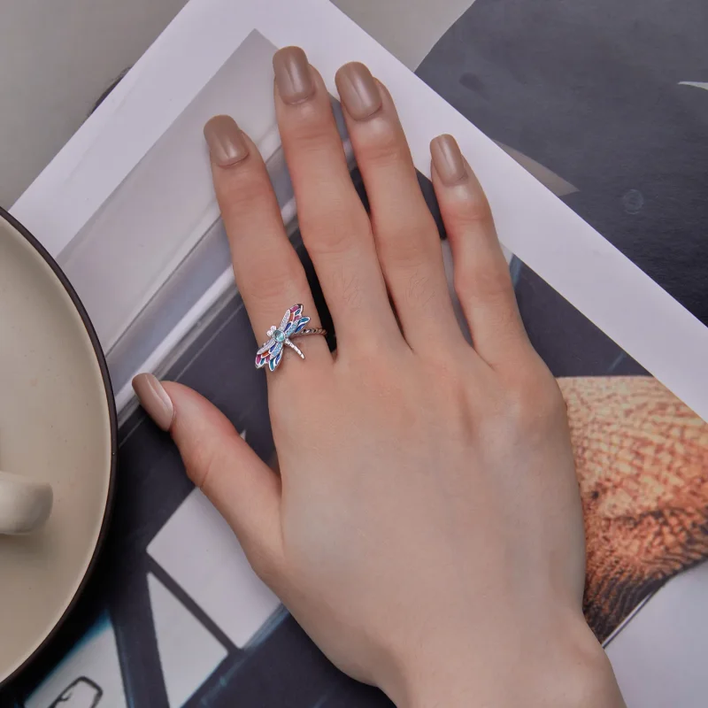 (immagine per) Anello stile Pandora con libellula - BSR385 - Visualizza 5