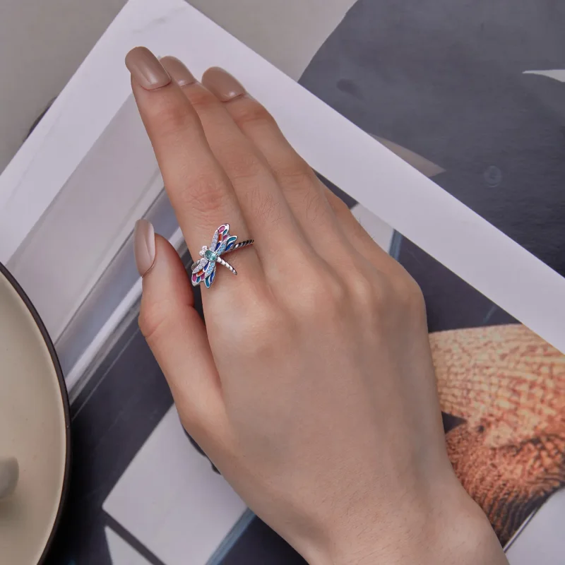 (immagine per) Anello stile Pandora con libellula - BSR385 - Visualizza 6