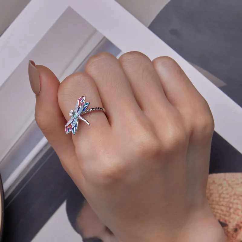 (immagine per) Anello stile Pandora con libellula - BSR385 - Visualizza 7