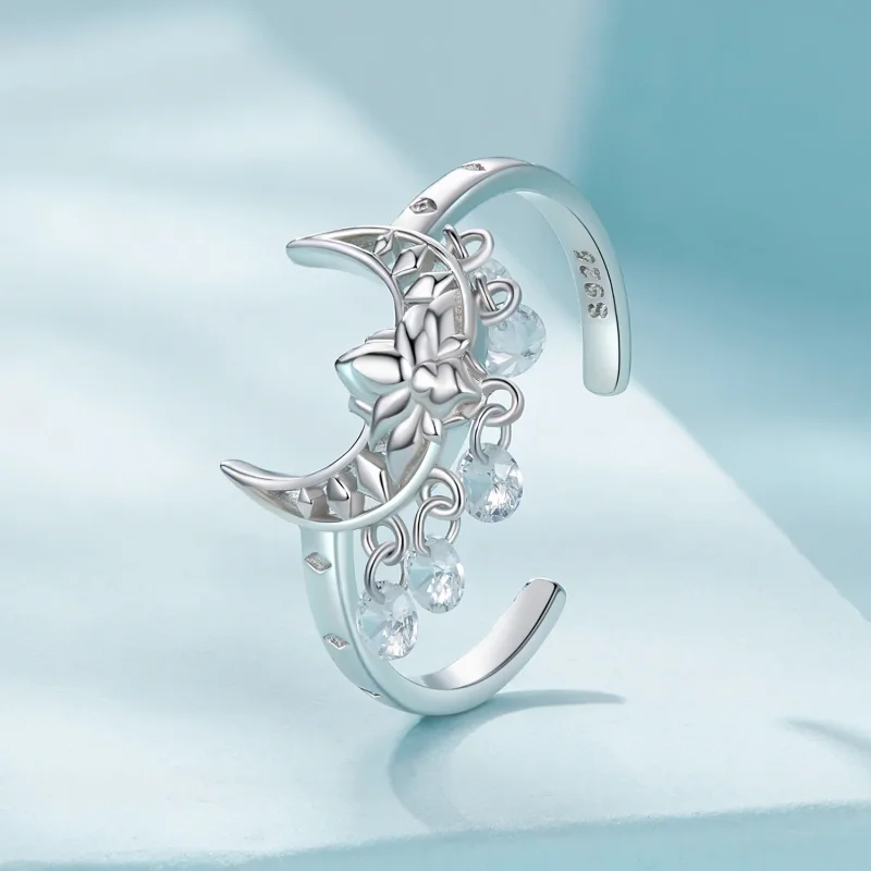 (immagine per) Anello stile Pandora con Luna e Loto - SCR955 - Visualizza 2