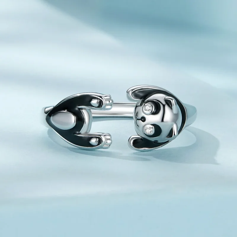 (immagine per) Anello stile Pandora con panda - SCR969-E - Visualizza 3
