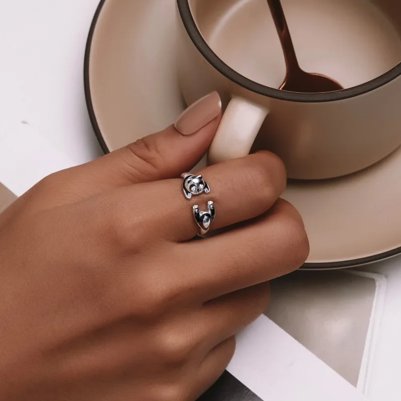 (immagine per) Anello stile Pandora con panda - SCR969-E - Visualizza 5