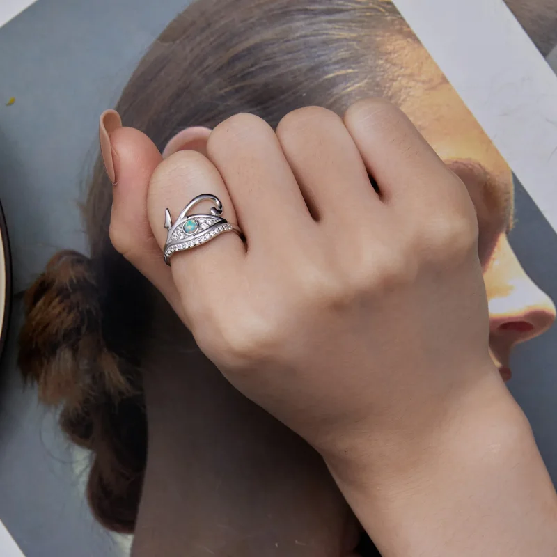 (immagine per) Anello stile Pandora con zircone Occhio di Horus - BSR403 - Visualizza 7