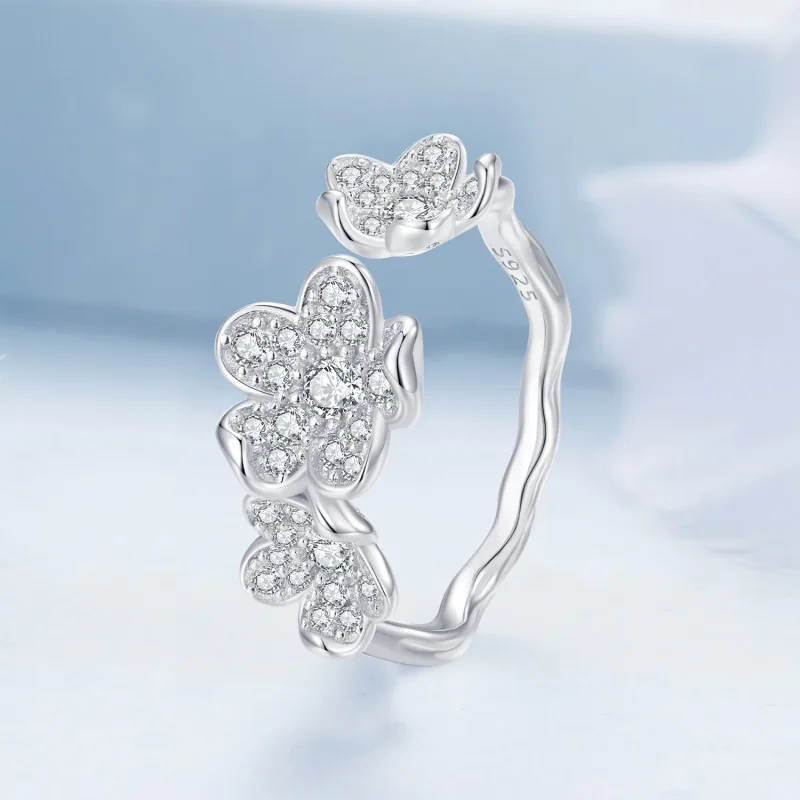 (immagine per) Anello stile Pandora pieno di fiori - BSR447 - Visualizza 2
