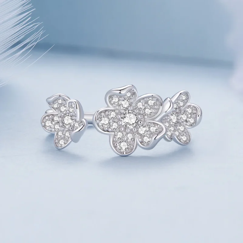 (immagine per) Anello stile Pandora pieno di fiori - BSR447 - Visualizza 3