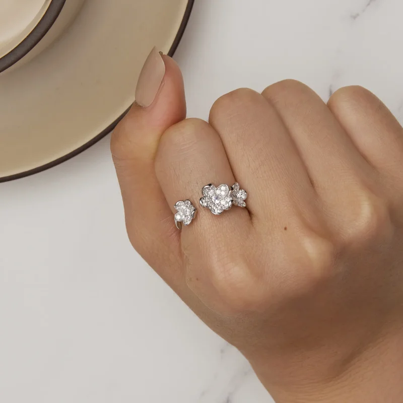 (immagine per) Anello stile Pandora pieno di fiori - BSR447 - Visualizza 6