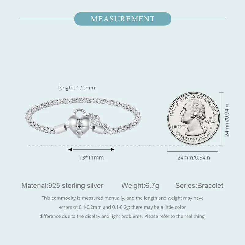 (immagine per) Braccialetto a catena con pendente a forma di cuore e lucchetto stile Pandora - - Visualizza 5