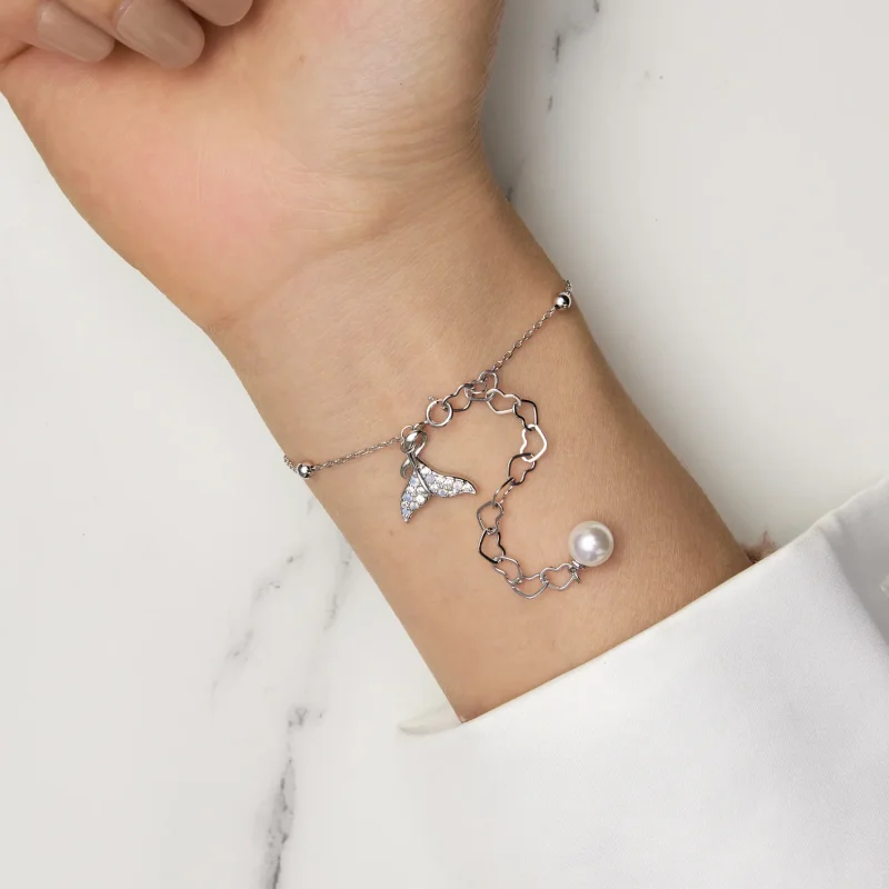 (immagine per) Braccialetto a catena con perline a forma di coda di pesce in stile Pandora - SC - Visualizza 6
