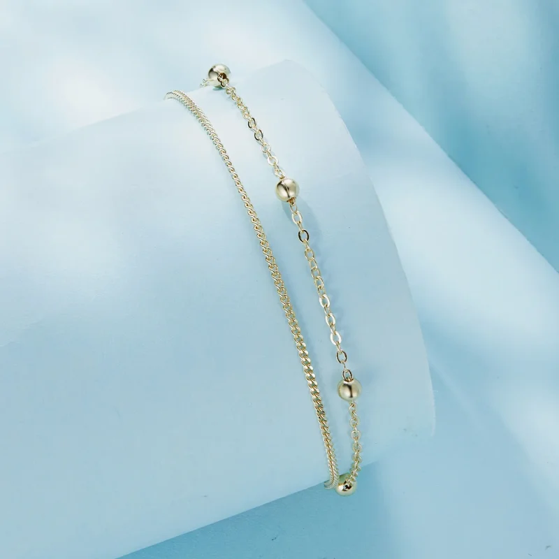 (immagine per) Braccialetto a catena con perline dorate in stile Pandora - SCB131-B - Visualizza 2