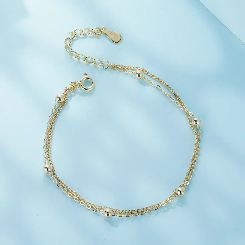 (immagine per) Braccialetto a catena con perline dorate in stile Pandora - SCB131-B - Visualizza 4
