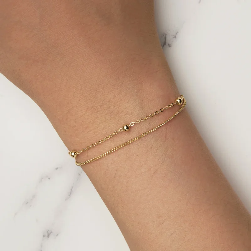 (immagine per) Braccialetto a catena con perline dorate in stile Pandora - SCB131-B - Visualizza 8
