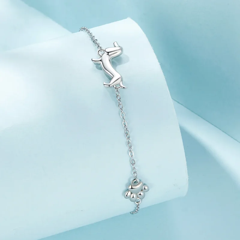 (immagine per) Braccialetto a catena di stile Pandora con ciondolo Bassotto - SCB262 - Visualizza 2