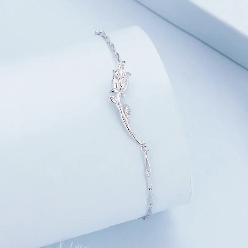 (immagine per) Braccialetto a catena in stile Pandora con ciondolo a forma di rosa - BSB146 - Visualizza 2