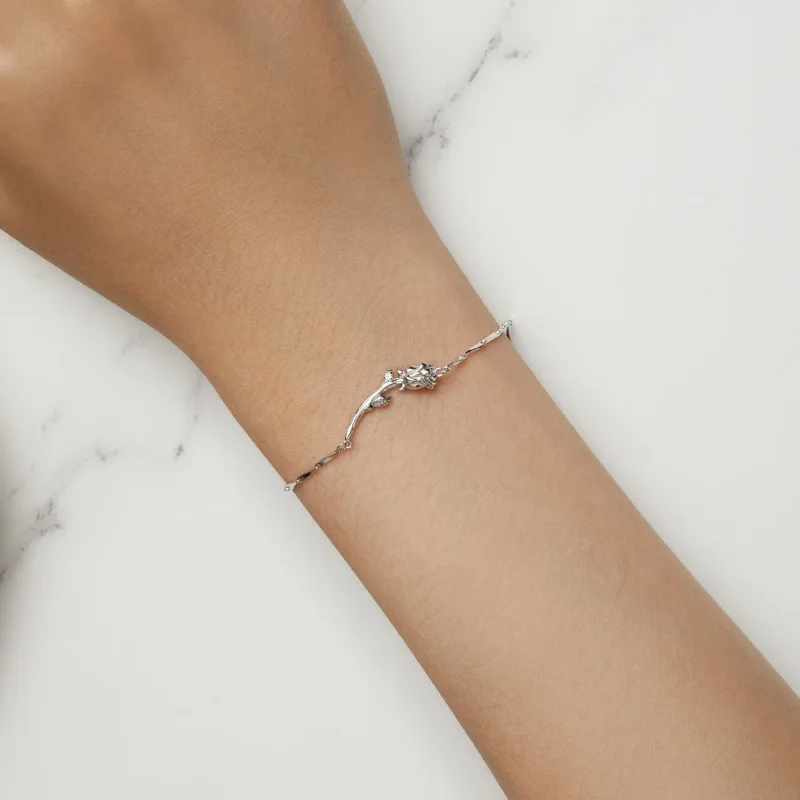 (immagine per) Braccialetto a catena in stile Pandora con ciondolo a forma di rosa - BSB146 - Visualizza 5
