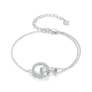 Braccialetto a doppia catena di stile Pandora - BSB151 (immagine per) Braccialetto a doppia catena di stile Pandora - BSB151