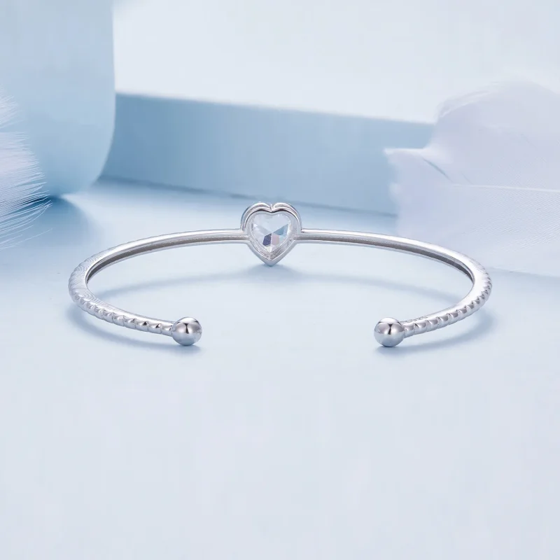 (immagine per) Braccialetto aperto a forma di cuore in stile Pandora - BSB131 - Visualizza 5