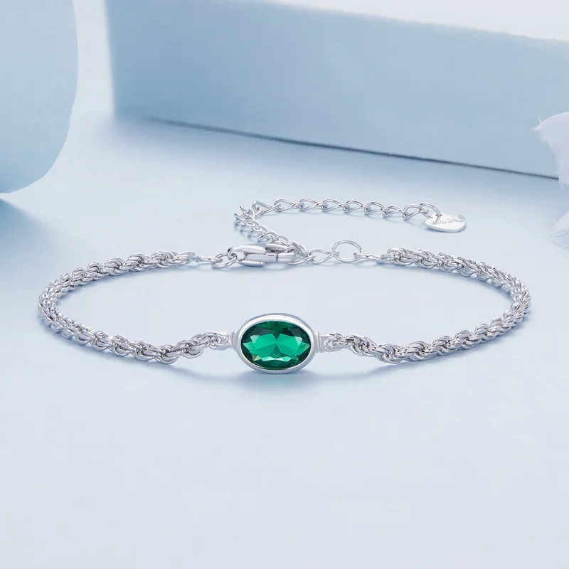 (immagine per) Braccialetto Chopard in stile Pandora con lussuose zirconi verdi - BSB116 - Visualizza 2