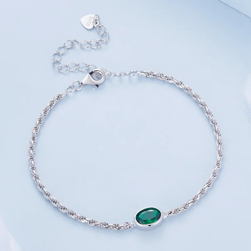 (immagine per) Braccialetto Chopard in stile Pandora con lussuose zirconi verdi - BSB116 - Visualizza 3