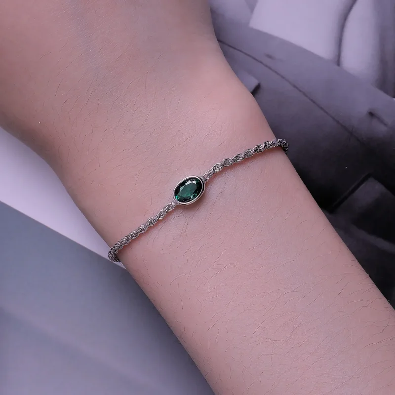 (immagine per) Braccialetto Chopard in stile Pandora con lussuose zirconi verdi - BSB116 - Visualizza 5