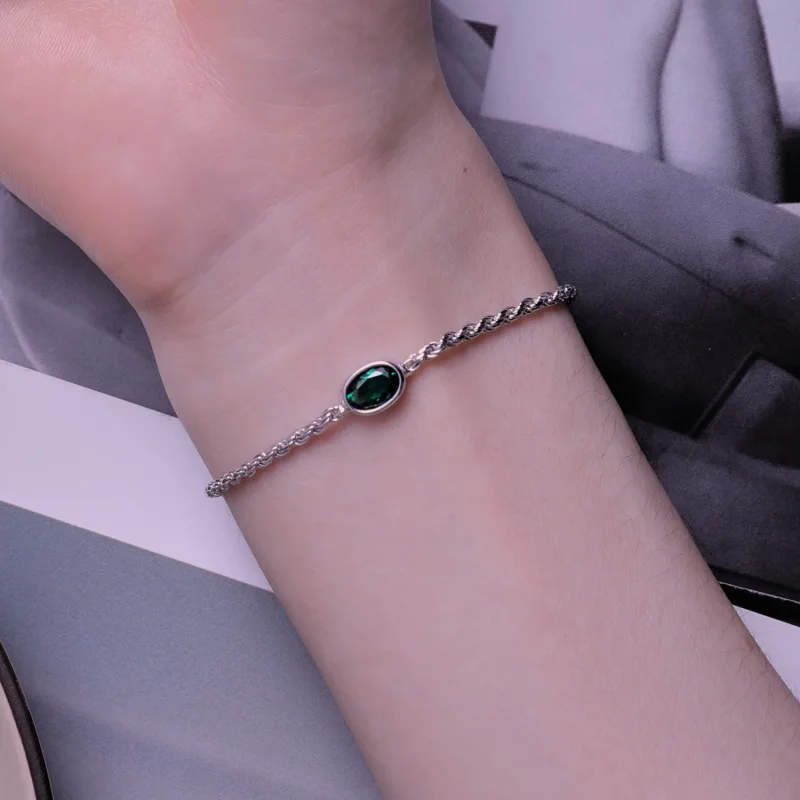 (immagine per) Braccialetto Chopard in stile Pandora con lussuose zirconi verdi - BSB116 - Visualizza 7