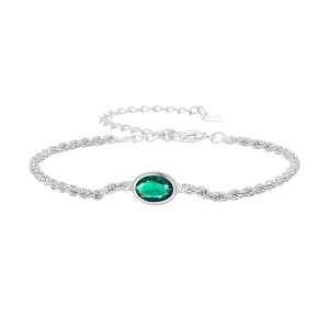 Braccialetto Chopard in stile Pandora con lussuose zirconi verdi - BSB116 (immagine per) Braccialetto Chopard in stile Pandora con lussuose zirconi verdi - BSB116