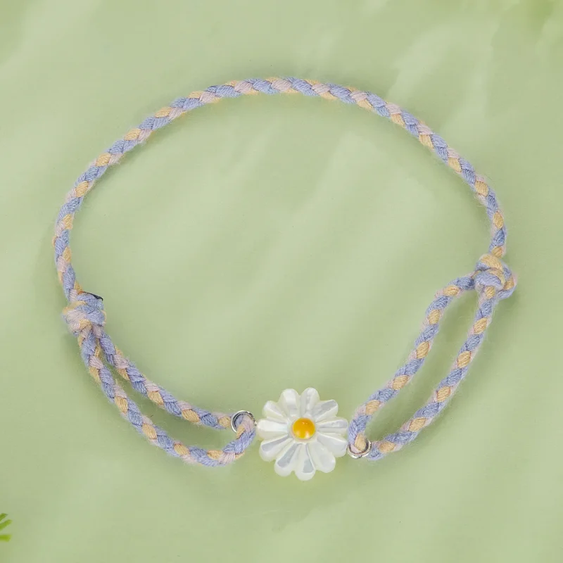 (immagine per) Braccialetto in corda con charm a forma di margherita nello stile Pandora - SCB2 - Visualizza 3