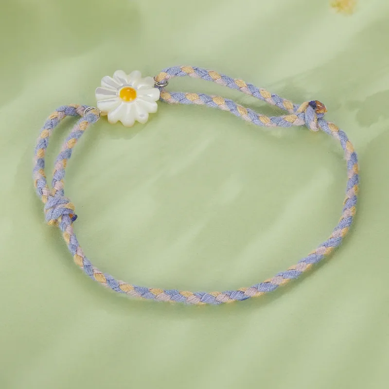 (immagine per) Braccialetto in corda con charm a forma di margherita nello stile Pandora - SCB2 - Visualizza 4