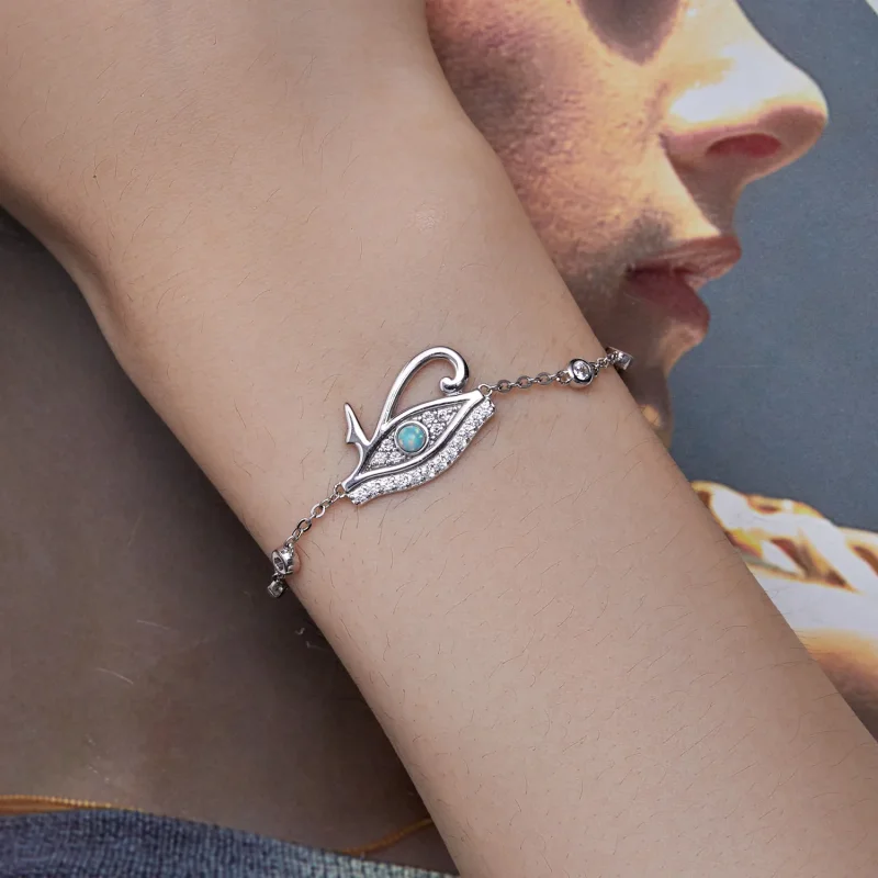 (immagine per) Braccialetto Pandora Style con catena e occhio di Horus - BSB114 - Visualizza 5