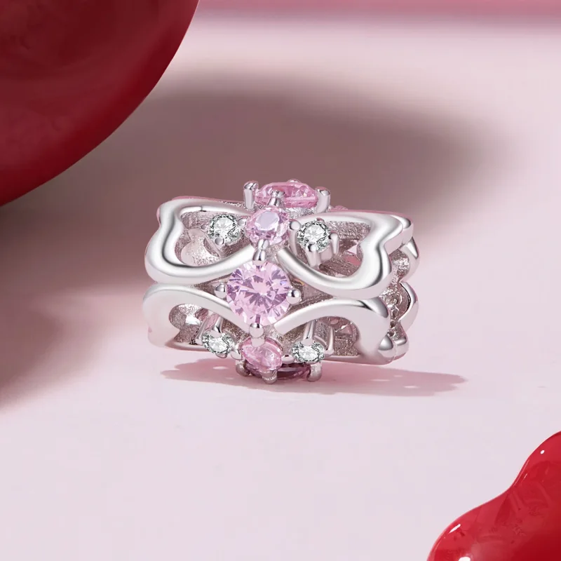 (immagine per) Charm a forma di cuore con cintura stretta di stile Pandora - BSC924 - Visualizza 2