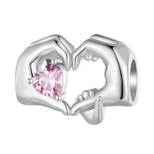 Charm a forma di cuore con gesto di Pandora - BSC829 (immagine per) Charm a forma di cuore con gesto di Pandora - BSC829