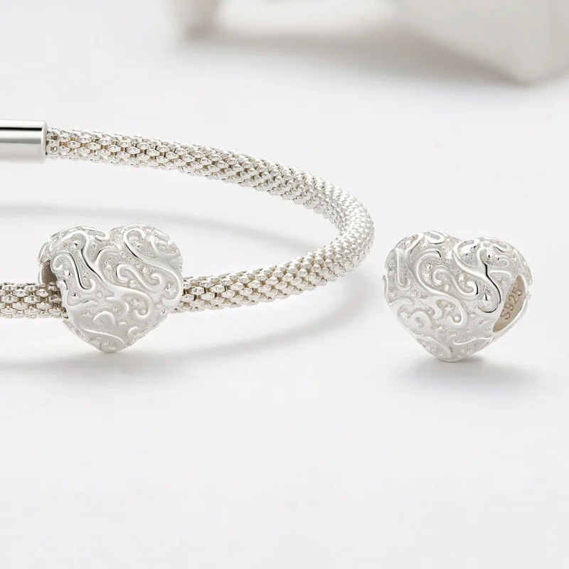 (immagine per) Charm a forma di cuore con motivo stile Pandora - SCC2618 - Visualizza 4