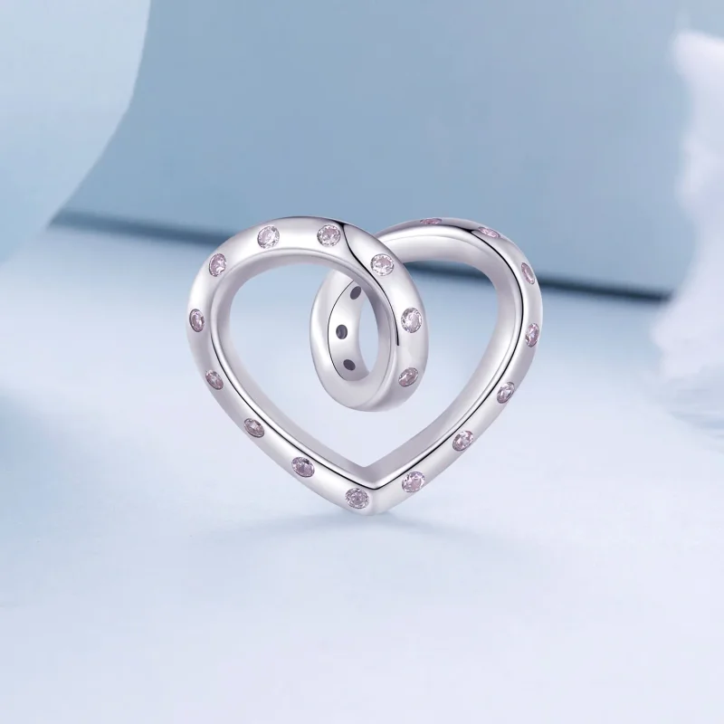 (immagine per) Charm a forma di cuore intrecciato in stile Pandora - BSC928 - Visualizza 2