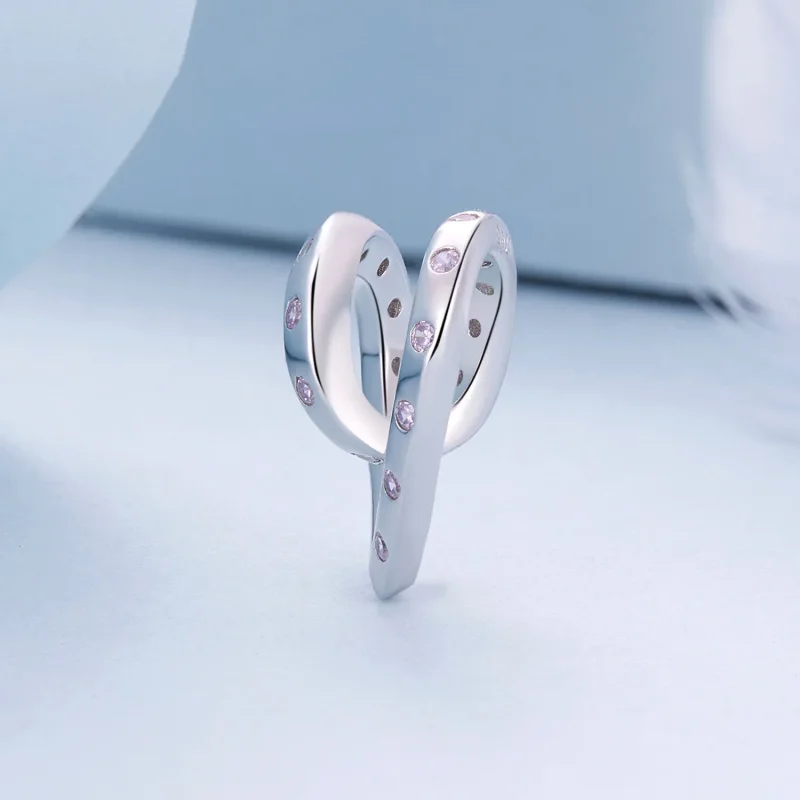(immagine per) Charm a forma di cuore intrecciato in stile Pandora - BSC928 - Visualizza 3