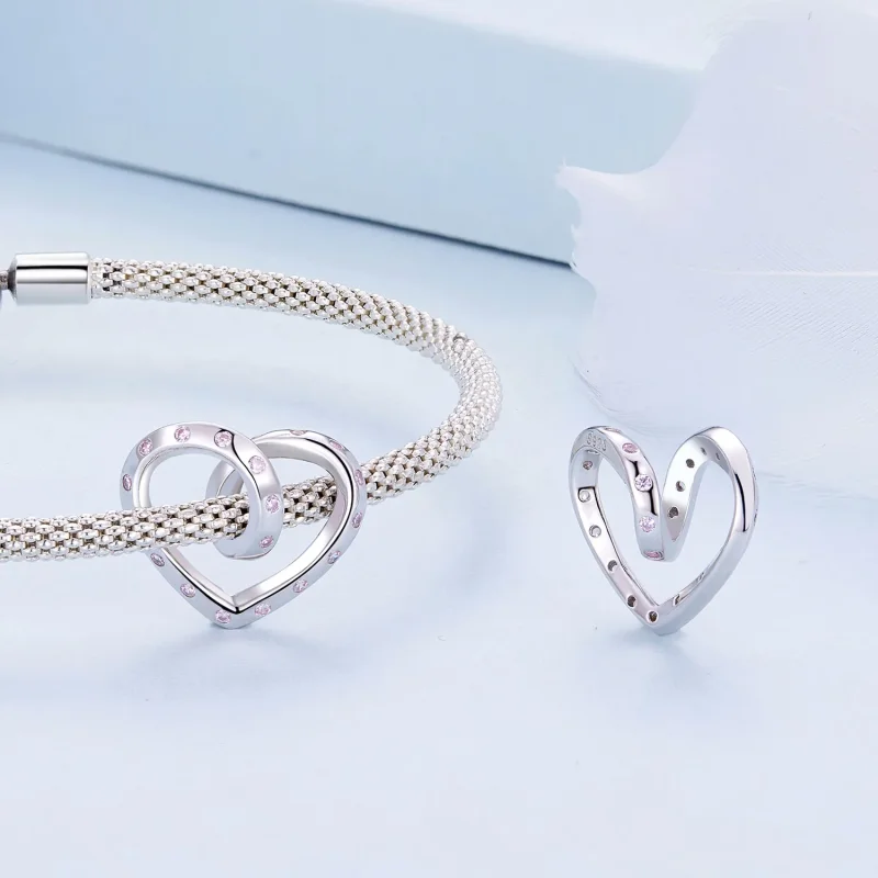 (immagine per) Charm a forma di cuore intrecciato in stile Pandora - BSC928 - Visualizza 4