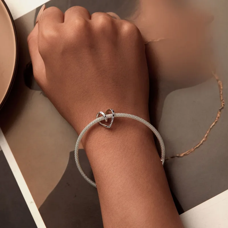 (immagine per) Charm a forma di cuore intrecciato in stile Pandora - BSC928 - Visualizza 6