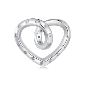 Charm a forma di cuore intrecciato in stile Pandora - BSC928 (immagine per) Charm a forma di cuore intrecciato in stile Pandora - BSC928
