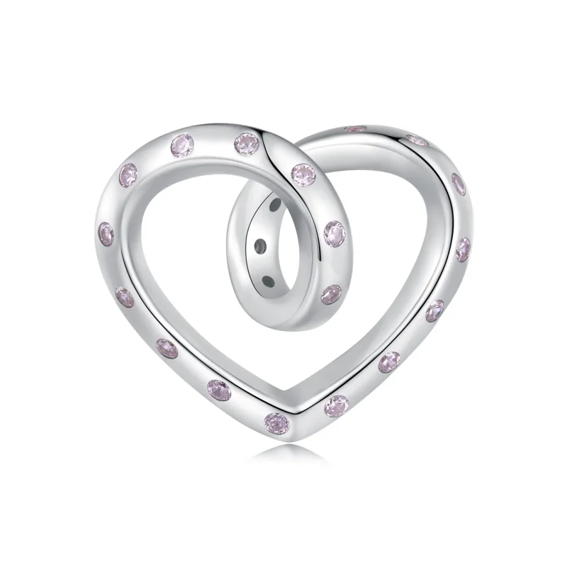 (immagine per) Charm a forma di cuore intrecciato in stile Pandora - BSC928