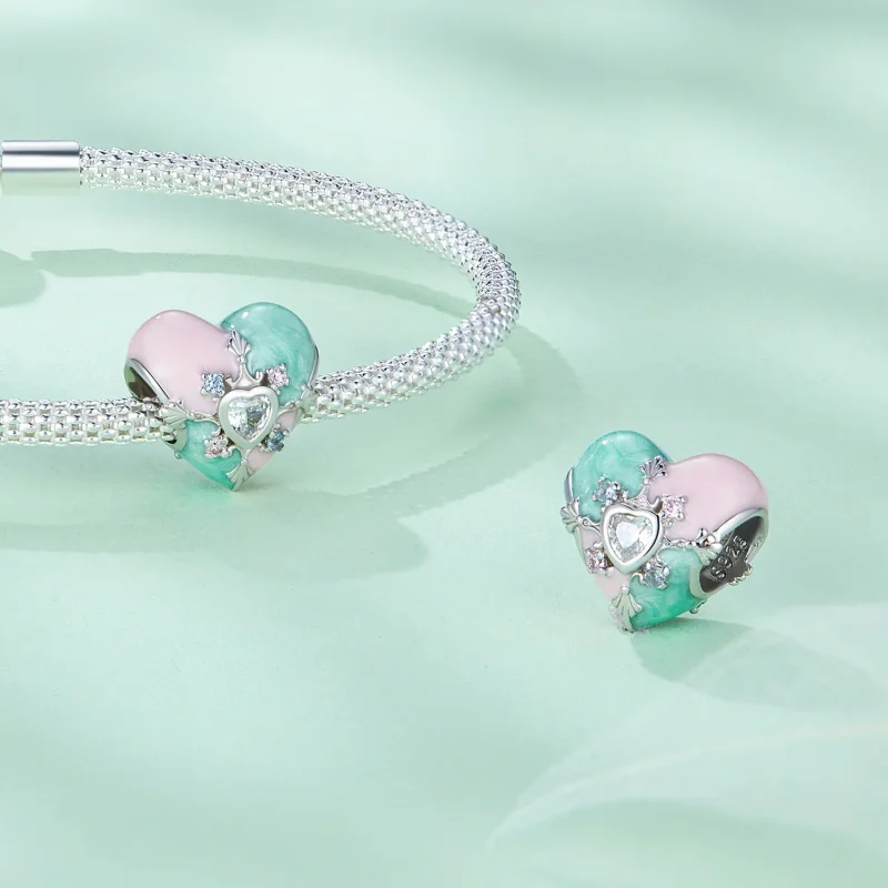 (immagine per) Charm a forma di cuore Pandora Style per Pasqua - BSC782 - Visualizza 4