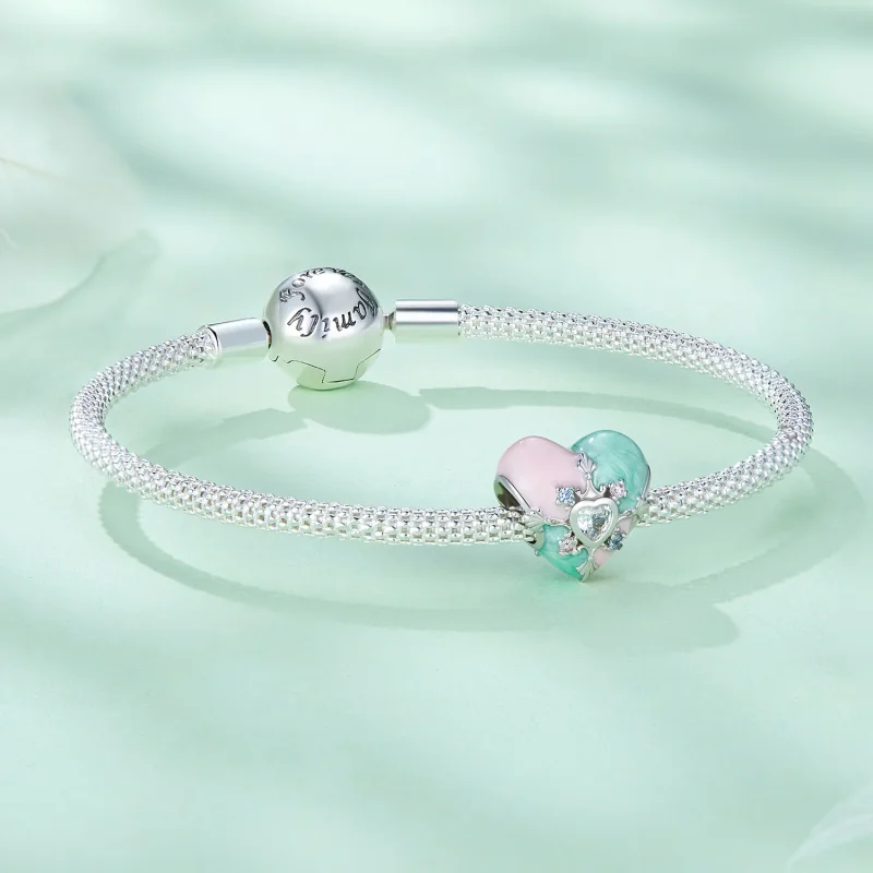 (immagine per) Charm a forma di cuore Pandora Style per Pasqua - BSC782 - Visualizza 5