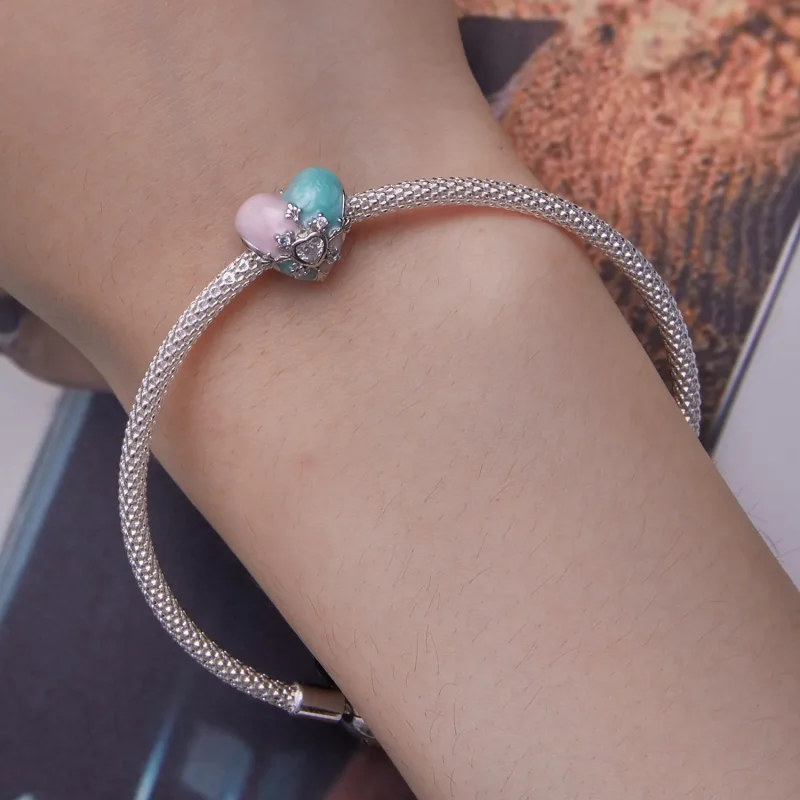 (immagine per) Charm a forma di cuore Pandora Style per Pasqua - BSC782 - Visualizza 6