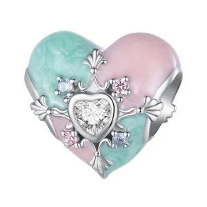 Charm a forma di cuore Pandora Style per Pasqua - BSC782 (immagine per) Charm a forma di cuore Pandora Style per Pasqua - BSC782