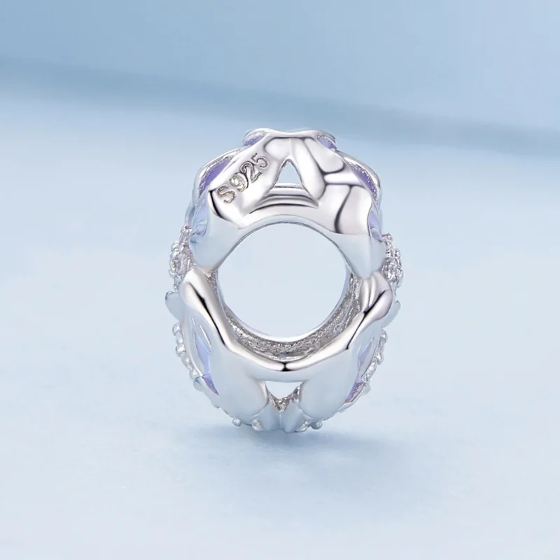 (immagine per) Charm a forma di fiore viola in stile Pandora - BSC890 - Visualizza 3