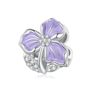 (immagine per) Charm a forma di fiore viola in stile Pandora - BSC890