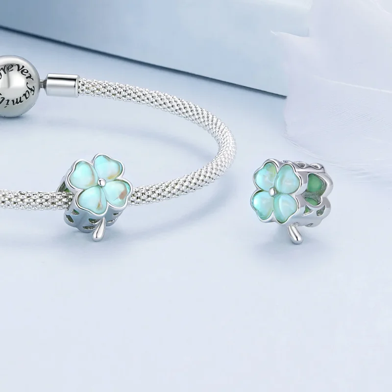 (immagine per) Charm a forma di quadrifoglio alla Pandora - BSC733-GN - Visualizza 4