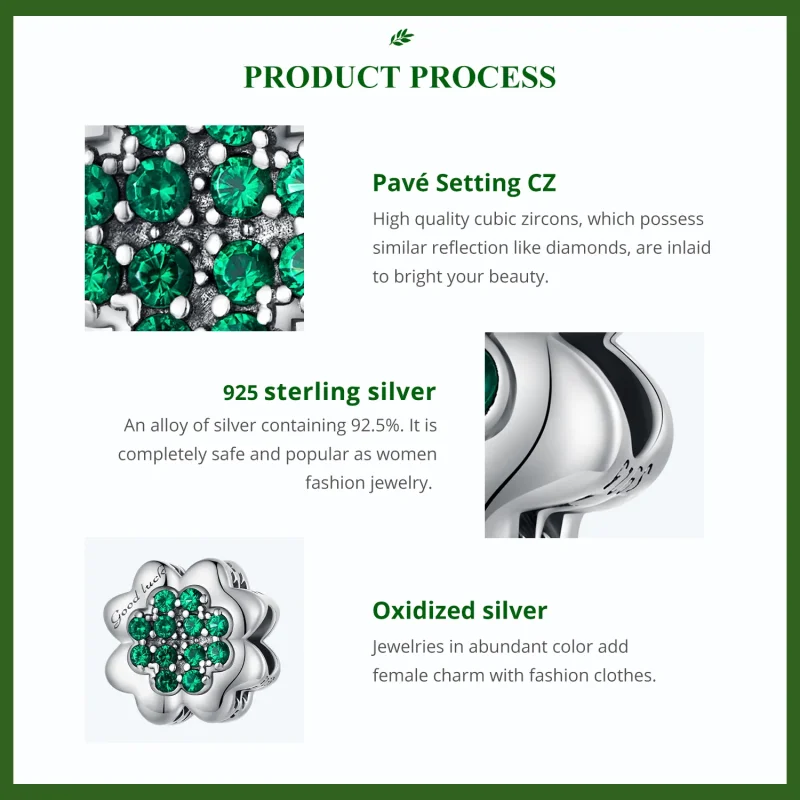 (immagine per) Charm a forma di quadrifoglio nello stile di Pandora - SCC2604 - Visualizza 5