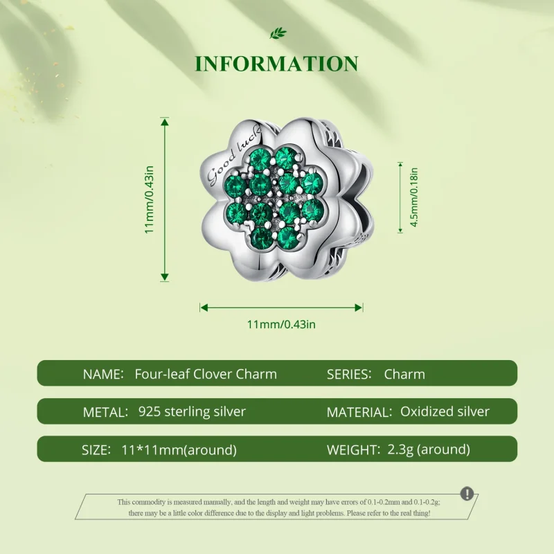 (immagine per) Charm a forma di quadrifoglio nello stile di Pandora - SCC2604 - Visualizza 6
